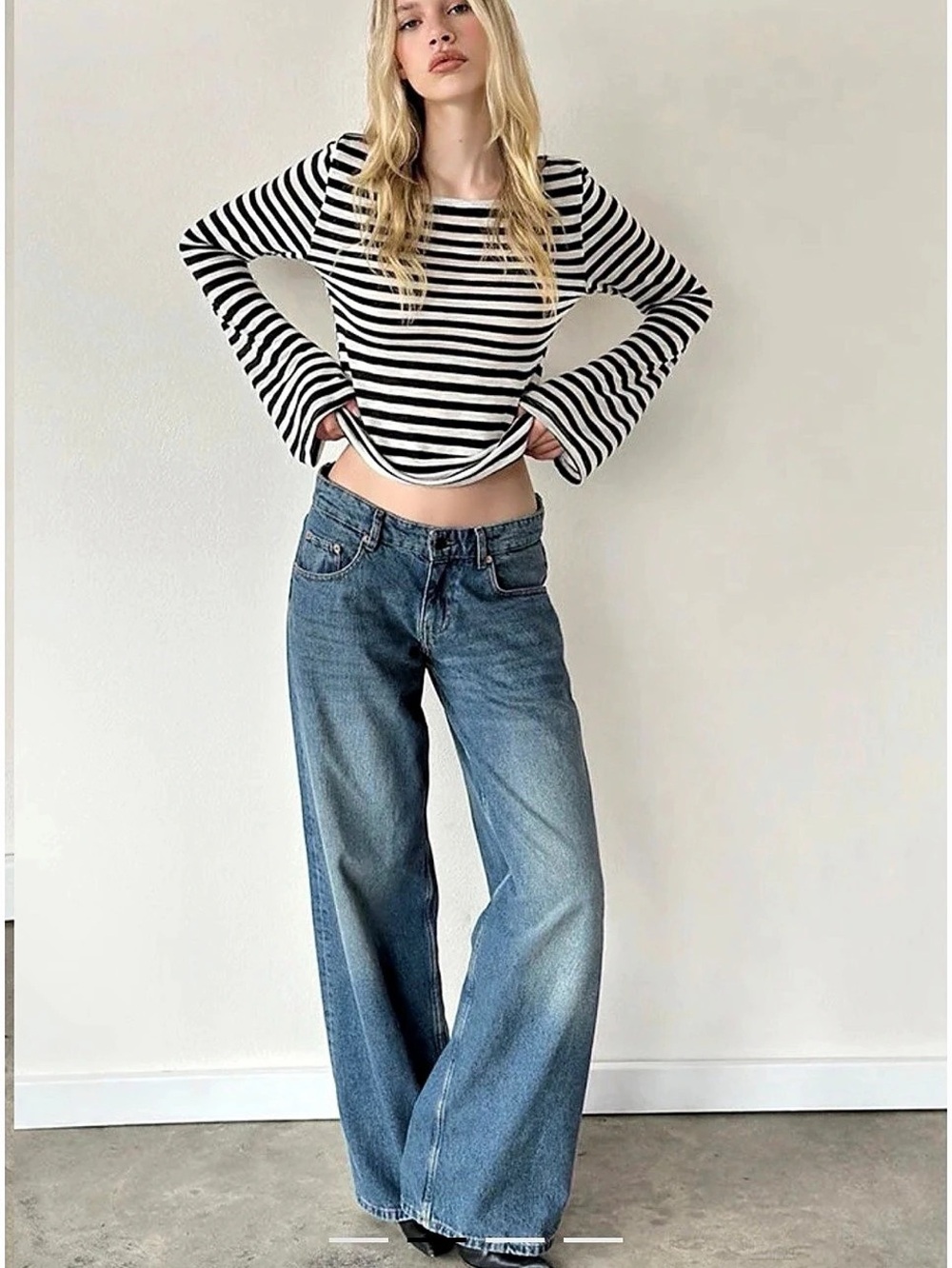 Motel Wide Leg Low Rise Roomy Jeans
